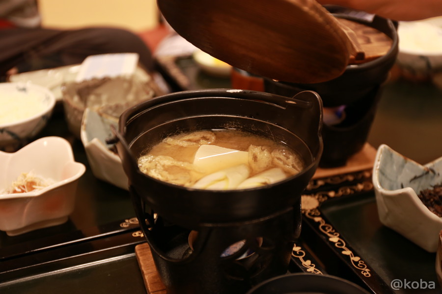 朝食 味噌汁 たんげ温泉 美郷館