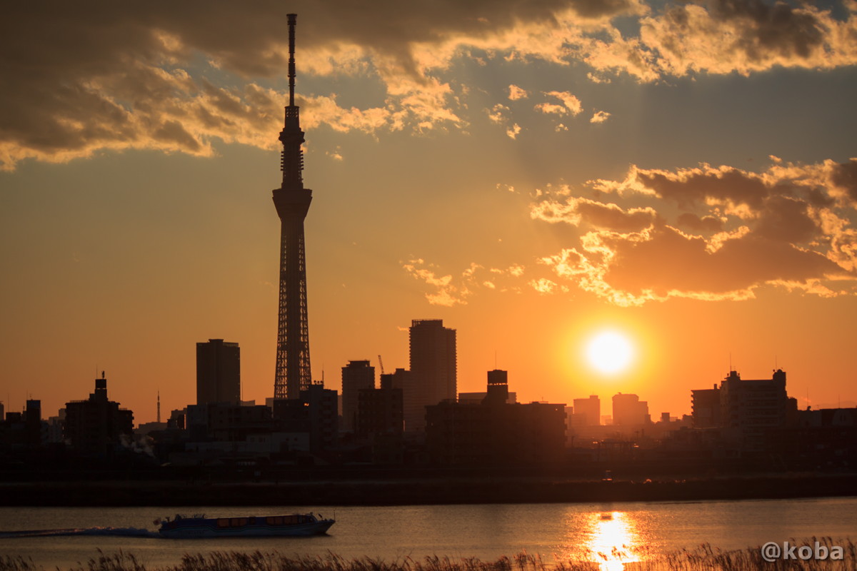 日の入り 16時28分 東京スカイツリー 四つ木より こばフォトブログ 自分らしく自由気ままに