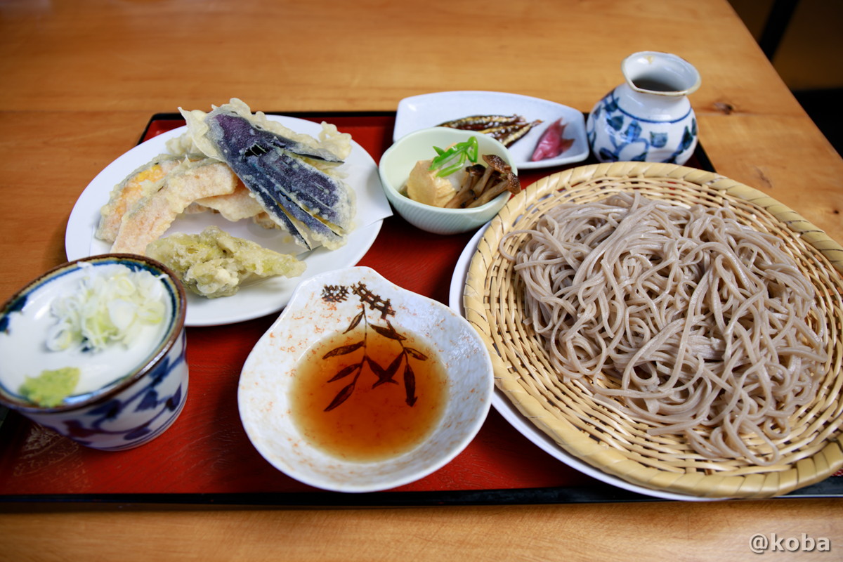 手打ち 天ざるそば 1,620円の写真 そば処たかさわ 蕎麦ランチ 食事処 長野県 ブログ