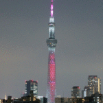 ［GIF］東京スカイツリー「SDGs １７色のライティング」 四ツ木より