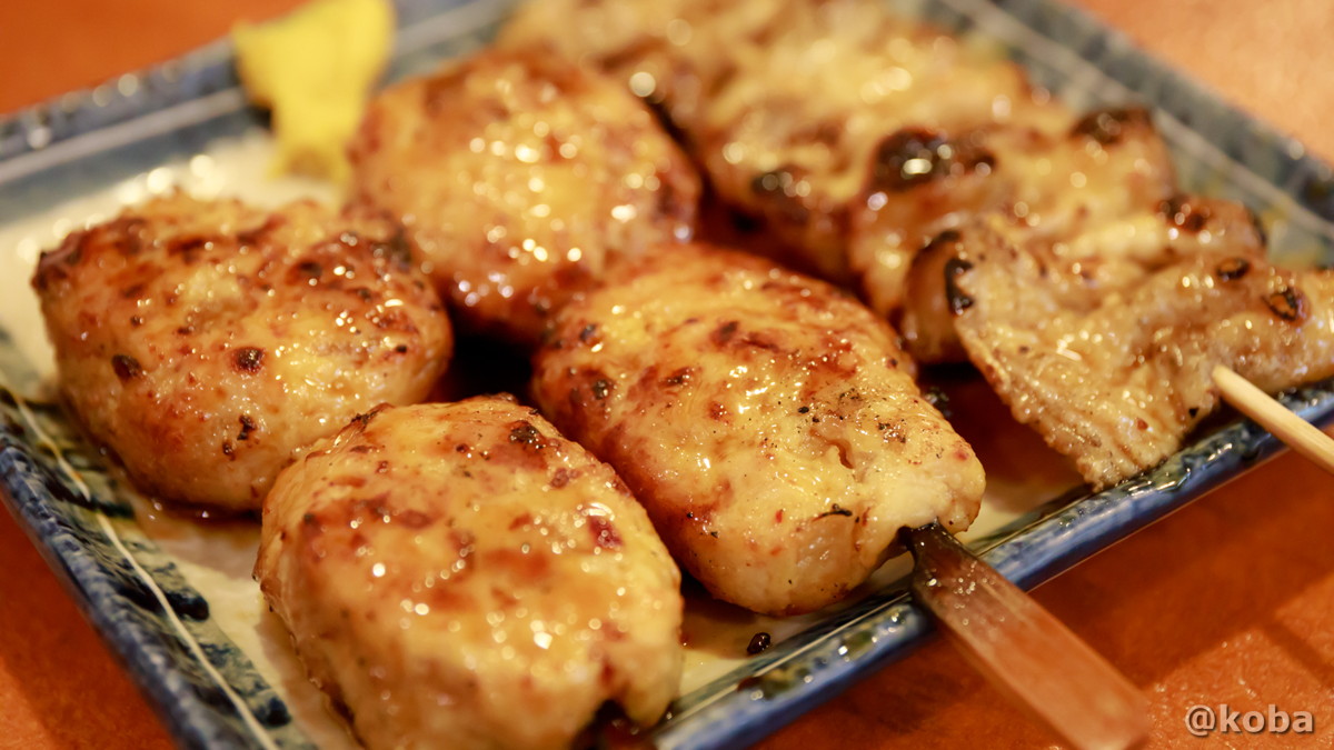 照りが美しい、つくねタレの串焼き。 東京・新小岩「少人数で飲むのにオススメいの居酒屋」味の大衆酒蔵 はむら