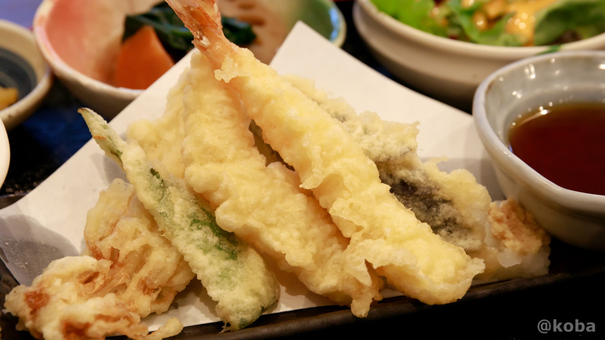わか月、定食の天ぷら