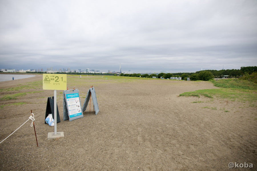 葛西海浜公園 広々とした砂浜のBBQエリア