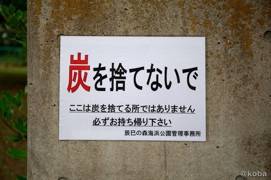 炭を捨てないで 辰巳の森海浜公園のバーベキュー広場のルール