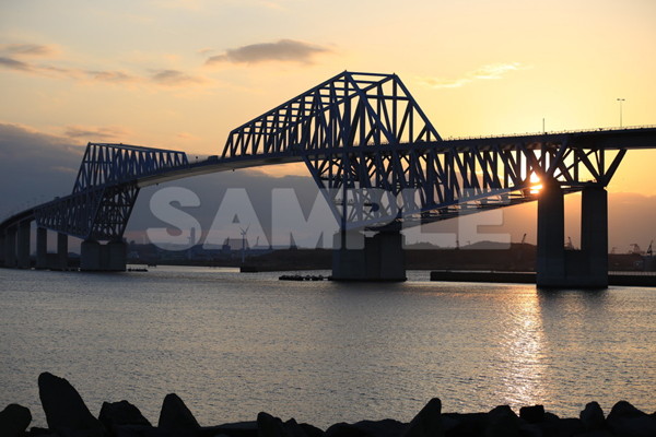 a0014_東京ゲートブリッジ 夕陽 若洲海浜公園