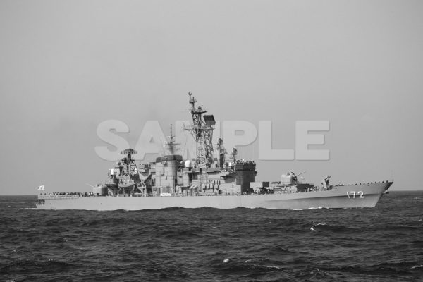 a0093_観艦式 「172しまかぜ」 白黒,船,護衛艦,日本