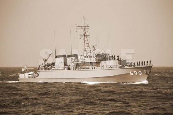 a0116_観艦式 「690みやじま」 セピア 船 護衛艦