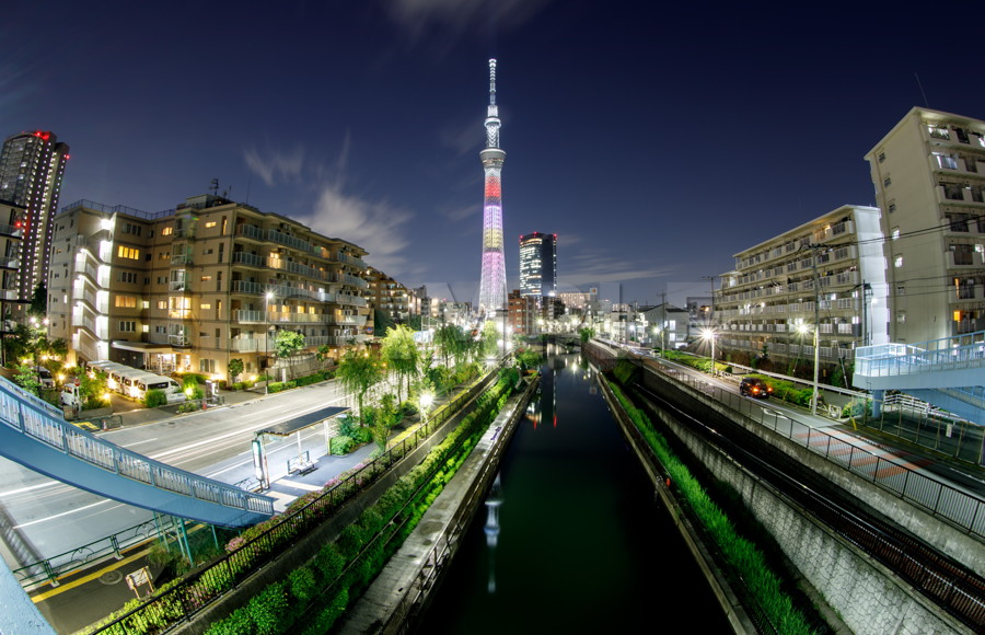 柳島歩道橋 スカイツリー