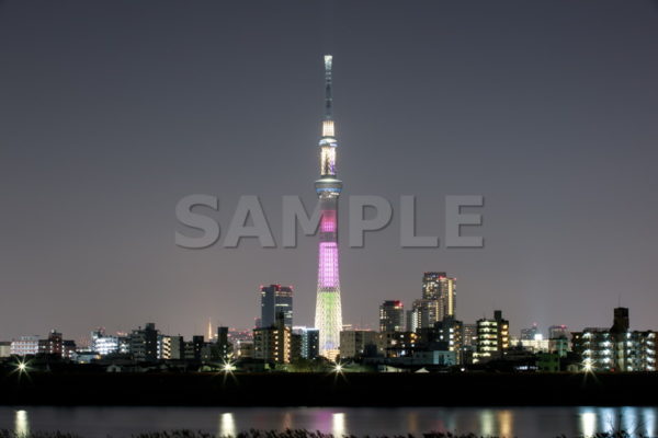 四ツ木 明花 ピンク色と緑色の東京スカイツリー 無料 写真 壁紙 素材フリーダウンロードサイト